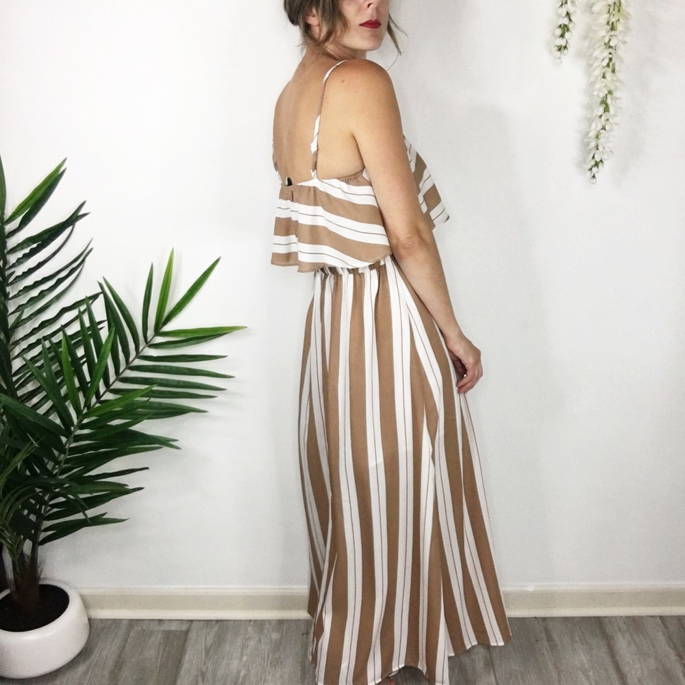 NWT AFTER MARKET maxi dress ruffled striped 0028 - Picture 5 of 8